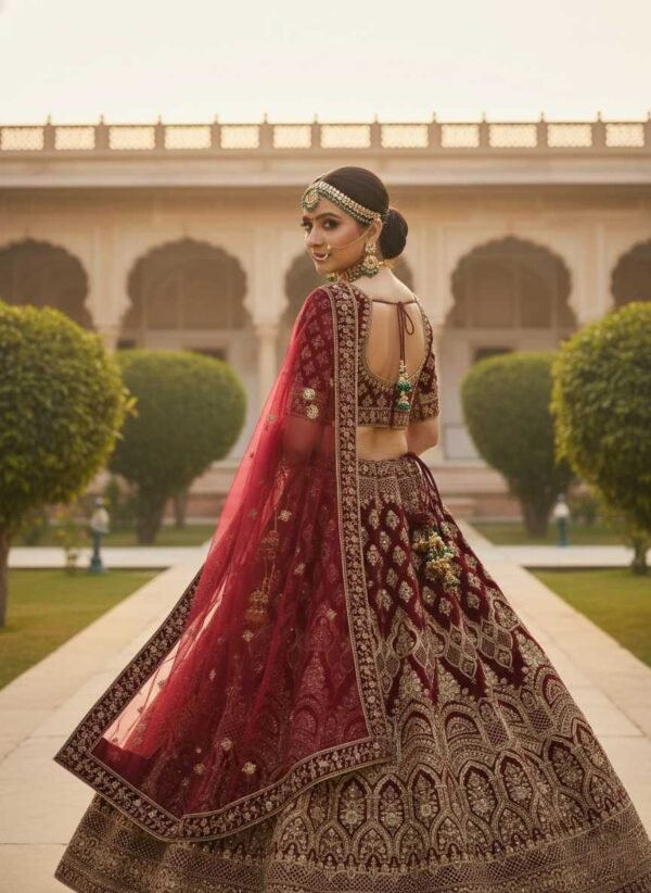 Dark Wine Bridal Lehenga