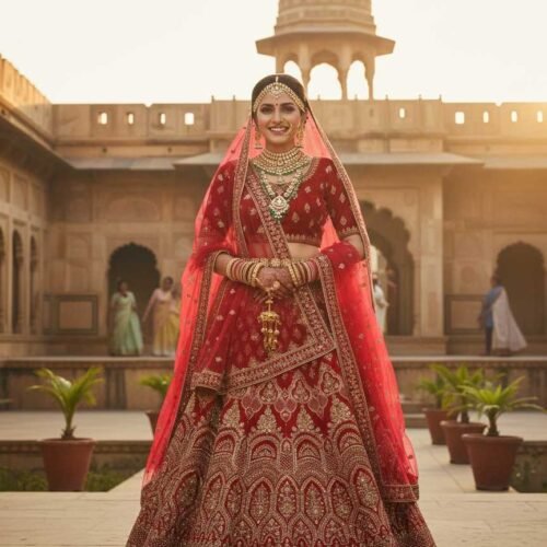 Fascinating Maroon Bridal Lehenga