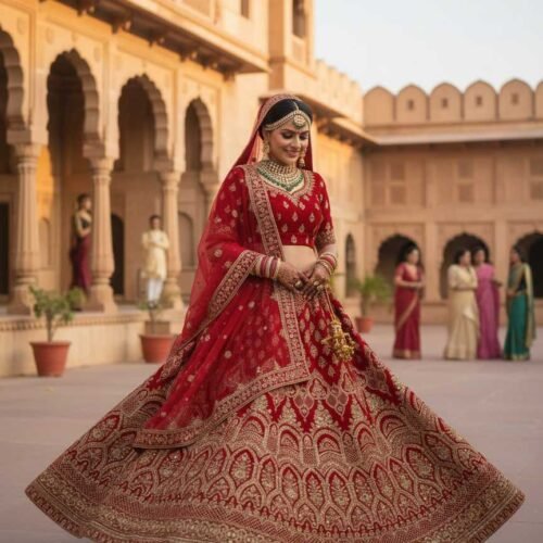 Fascinating Maroon Bridal Lehenga
