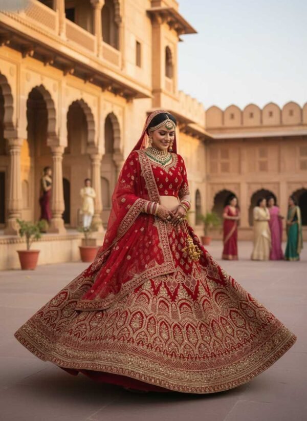 Fascinating Maroon Bridal Lehenga