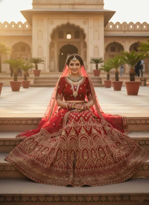 Fascinating Maroon Bridal Lehenga