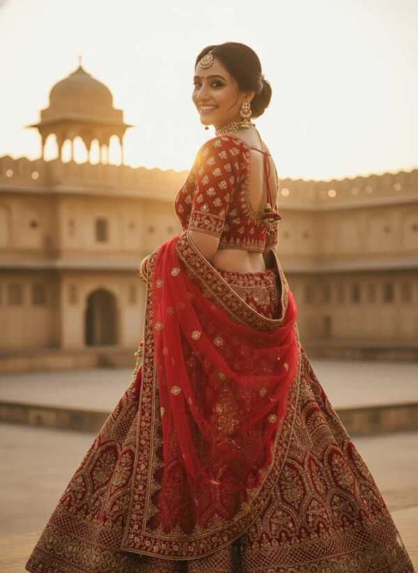 Fascinating Maroon Bridal Lehenga