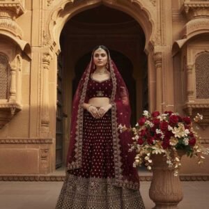 Dark Coke Bridal Lehenga