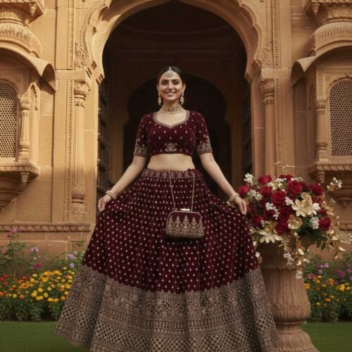 Dark Coke Bridal Lehenga