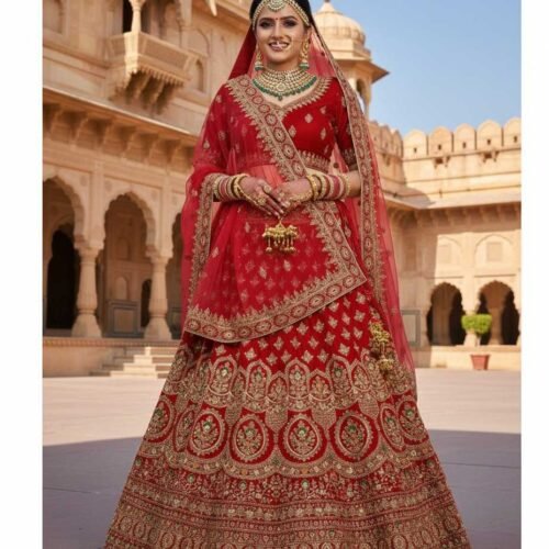 Charming Red Bridal Lehenga