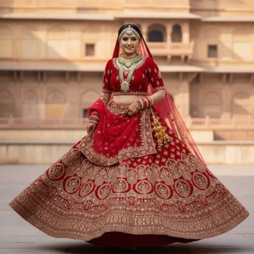 Charming Red Bridal Lehenga