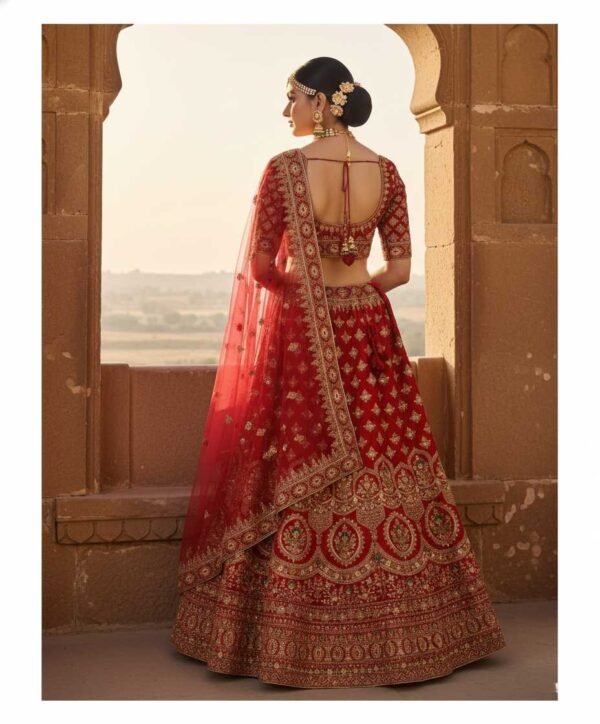 BS001636-1(3) Charming Red Bridal Lehenga