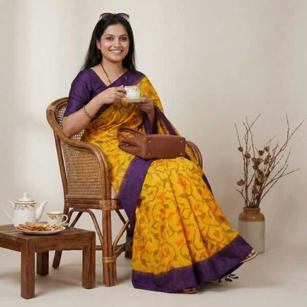 Mustard Kanjivaram Pure Silk Saree