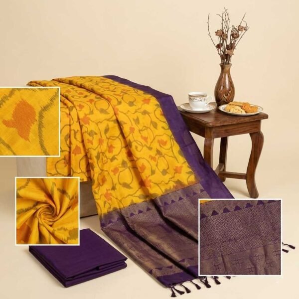 Mustard Kanjivaram Pure Silk Saree