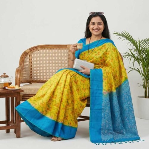 Yellow Kanjivaram Pure Silk Saree