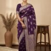 Purple Dola Silk Saree
