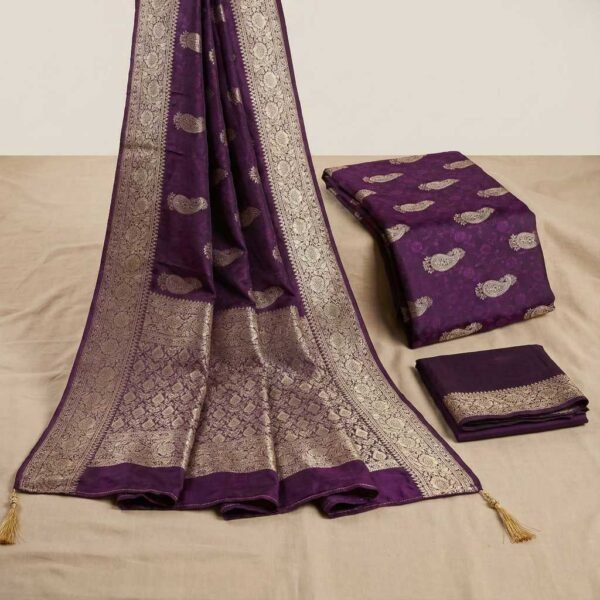 Purple Dola Silk Saree