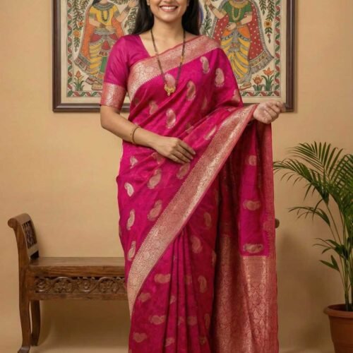 Pink Dola Silk Saree