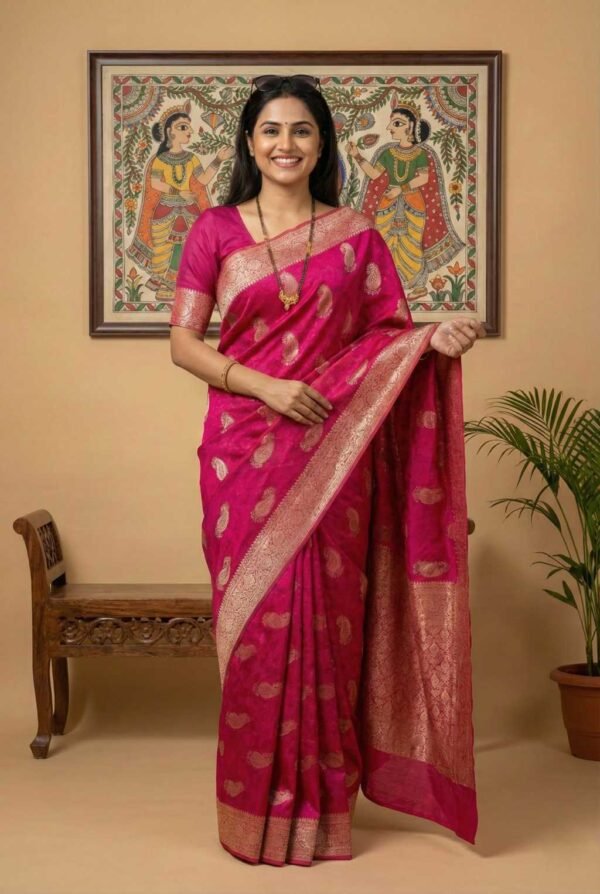 Pink Dola Silk Saree