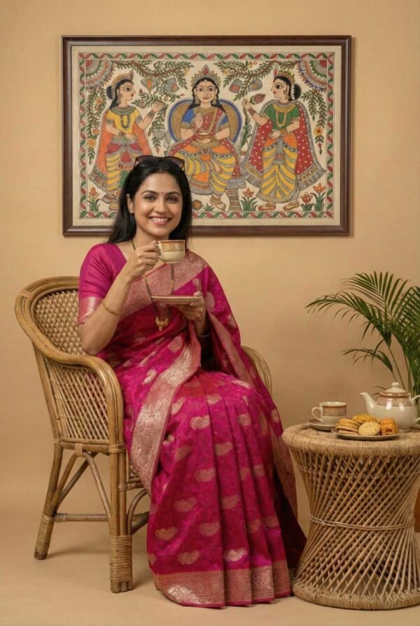 Pink Dola Silk Saree