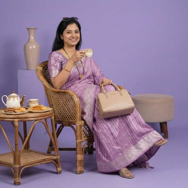 Light Purple Georgette Saree