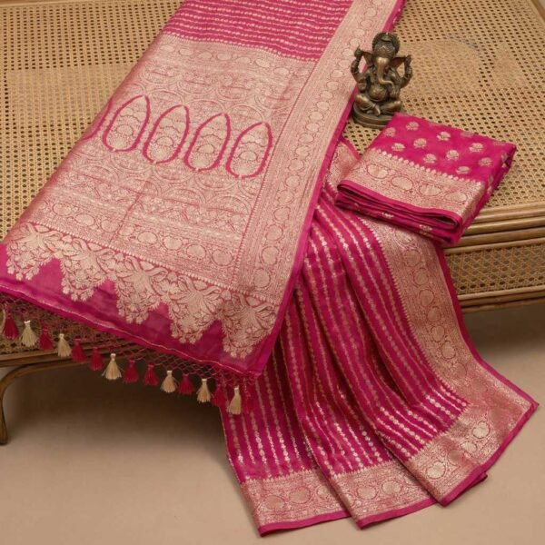 Peach Georgette Saree