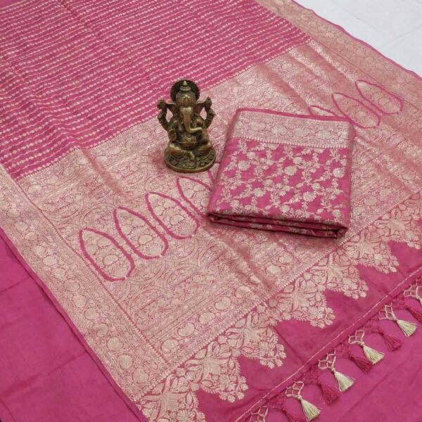 Peach Georgette Saree