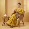 Golden Yellow Georgette Saree