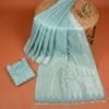 BS002348-4(2) Icy Blue Georgette Saree
