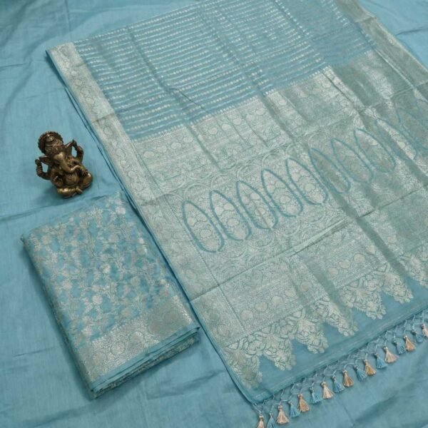 BS002348-4(3) Icy Blue Georgette Saree