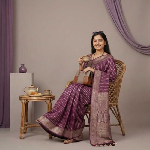Dark Wine Georgette Saree