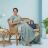 BS002349-1(1) Sky Blue Georgette Saree