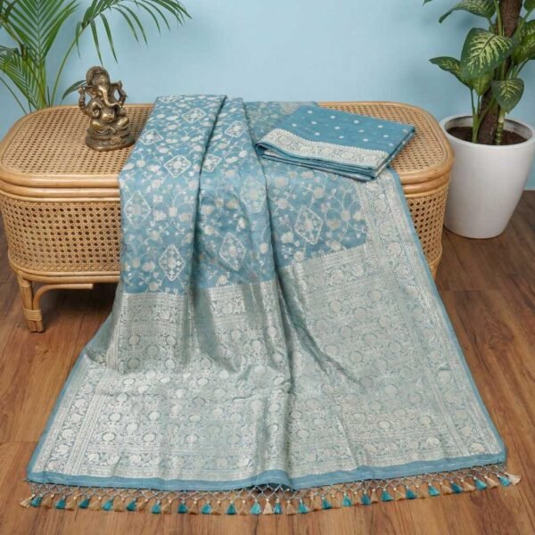 BS002349-1(3) Sky Blue Georgette Saree