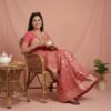 Light Peach Georgette Saree