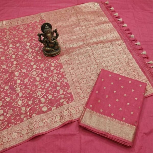 Light Peach Georgette Saree