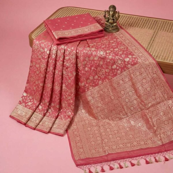 Light Peach Georgette Saree