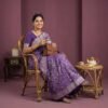 Dark Purple Georgette Saree