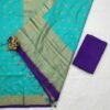 Firozi Purple Banarasi Pure Silk Saree