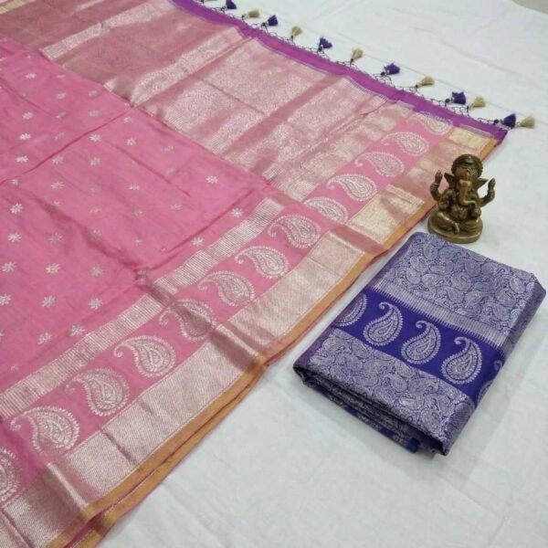 BS002351-4(3) Gajri Blue Banarasi Pure Silk Saree