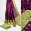 BS002352-1(3) Coke Green Banarasi Pure Silk Saree
