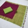 BS002352-1(4) Coke Green Banarasi Pure Silk Saree