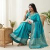 Light Firozi Banarasi Pure Silk Saree