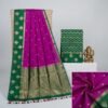 Purple Green Banarasi Pure Silk Saree