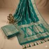 Dark Green Lahariya Banarasi Pure Silk Saree