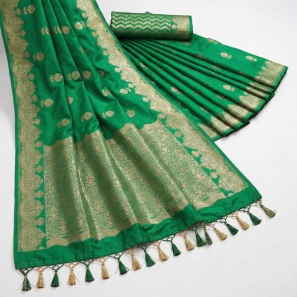 Green Boota Banarasi Pure Silk Saree