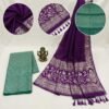 Dark Purple Green Banarasi Pure Silk Saree