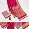 Rani Pink Banarasi Pure Silk Saree