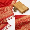 Red Golden Banarasi Pure Silk Saree