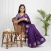 Lavender Banarasi Pure Silk Saree
