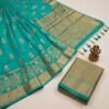 Dark Firozi Meenakari Banarasi Pure Silk Saree
