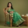 BS002365-2(1) Green Meenakari Banarasi Pure Silk Saree