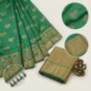 BS002365-2(2) Green Meenakari Banarasi Pure Silk Saree