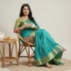 Firozi Booty Banarasi Pure Silk Saree