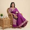 Purple Banarasi Pure Silk Saree
