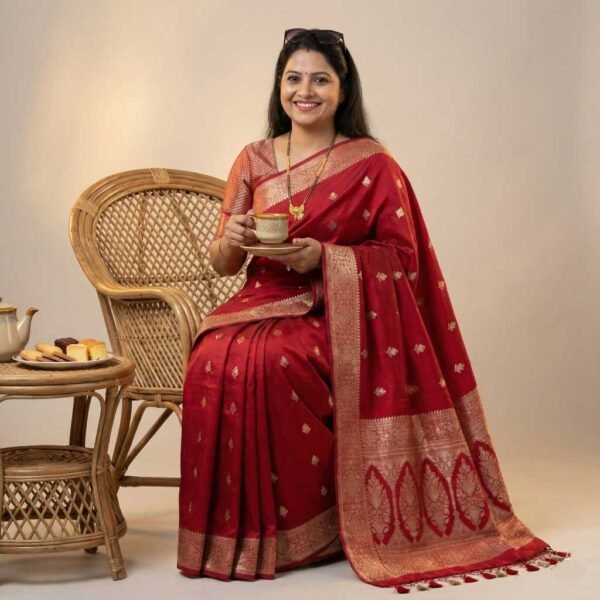 Red Banarasi Pure Silk Saree